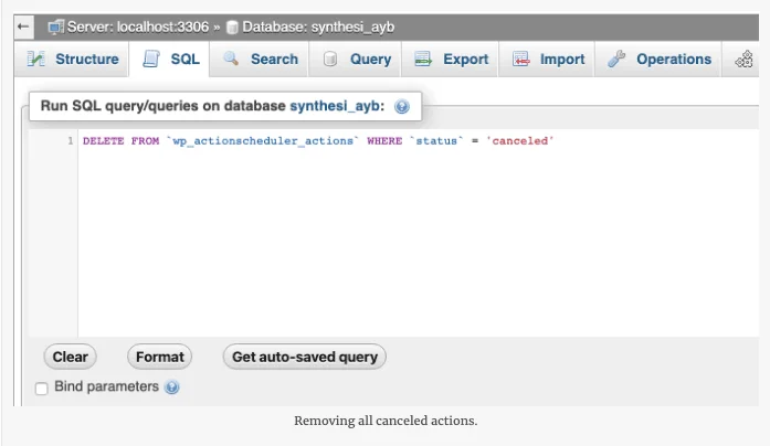 Running cleanup query in phpMyAdmin